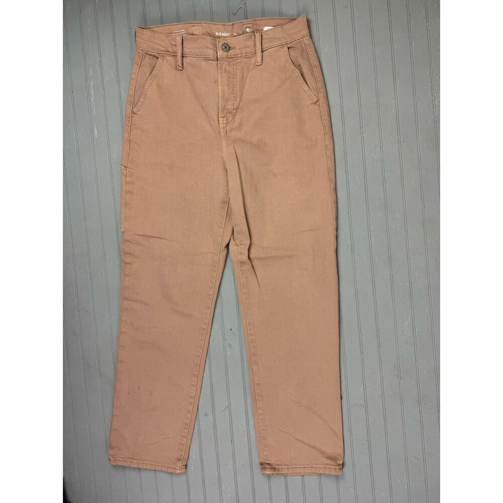Old Navy Size 6 Womens Jeans Carpenter Pink Extra High Rise Sky Hi Straight